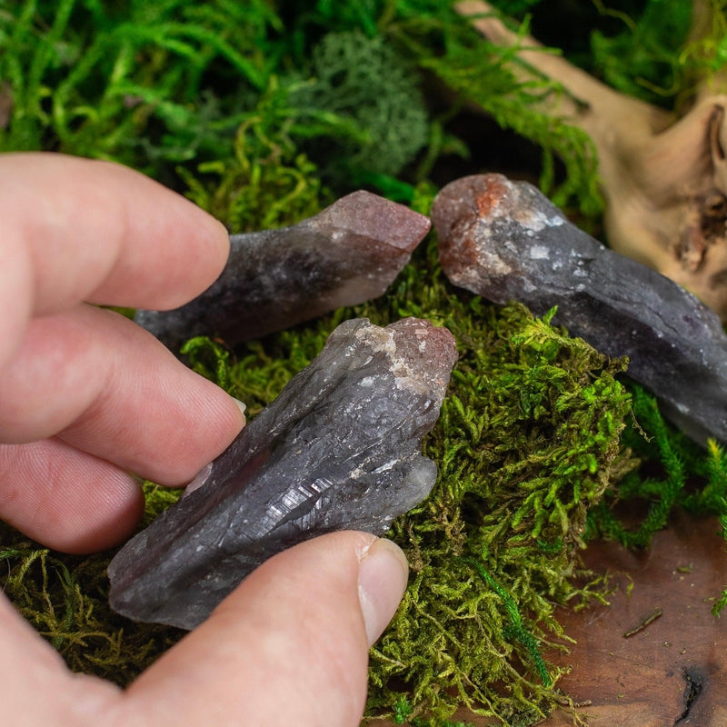 Naturally Formed Red Capped Amethyst Raw Point || Protection, Psychic Enhancement, Grounding-Nature's Treasures