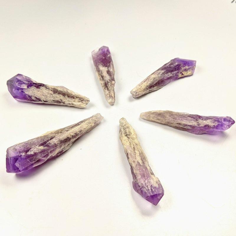 Naturally Formed Unpolished Dragon Teeth Amethyst Point || 6 Pack-Nature's Treasures