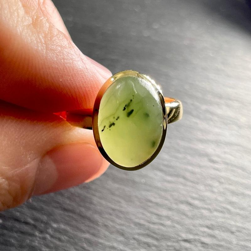 Nephrite Jade Ring ||14K Vermeil Yellow Gold || Canada-Nature's Treasures