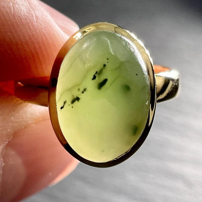 Nephrite Jade Ring ||14K Vermeil Yellow Gold || Canada-Nature's Treasures
