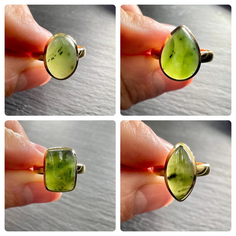 Nephrite Jade Ring ||14K Vermeil Yellow Gold || Canada-Nature's Treasures