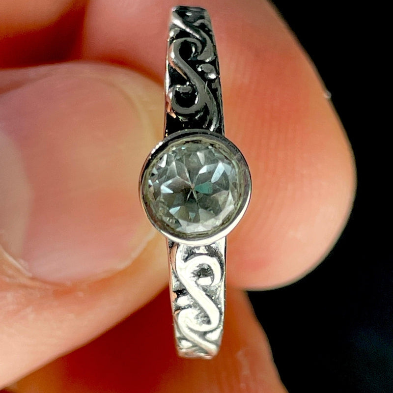 Ocean Waves Blue Topaz Faceted Ring || .925 Sterling Silver || Brazil-Nature's Treasures