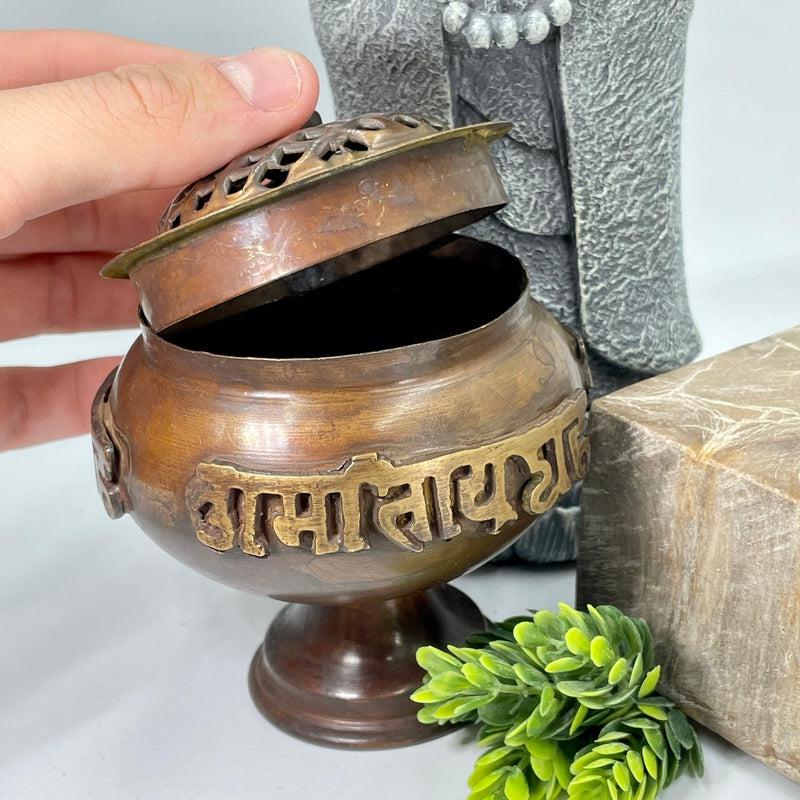 Om Mani Tibetan Censer Burner Antique-Nature's Treasures