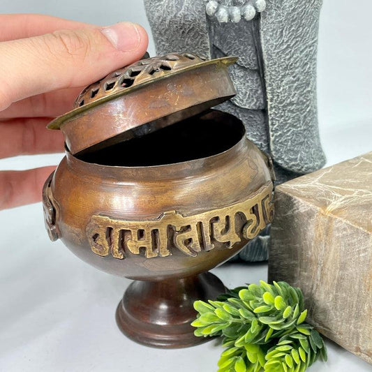 Om Mani Tibetan Censer Burner Antique-Nature's Treasures