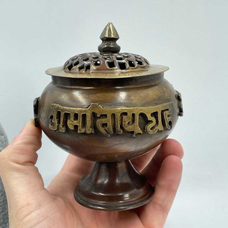 Om Mani Tibetan Censer Burner Antique-Nature's Treasures
