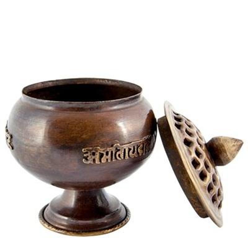 Om Mani Tibetan Censer Burner Antique-Nature's Treasures