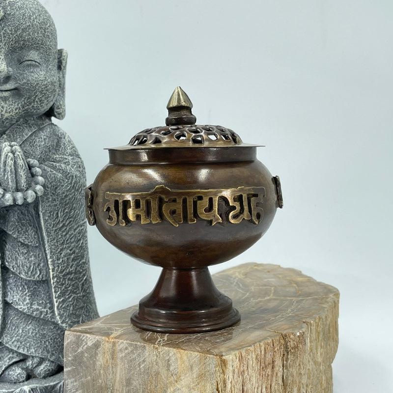 Om Mani Tibetan Censer Burner Antique
