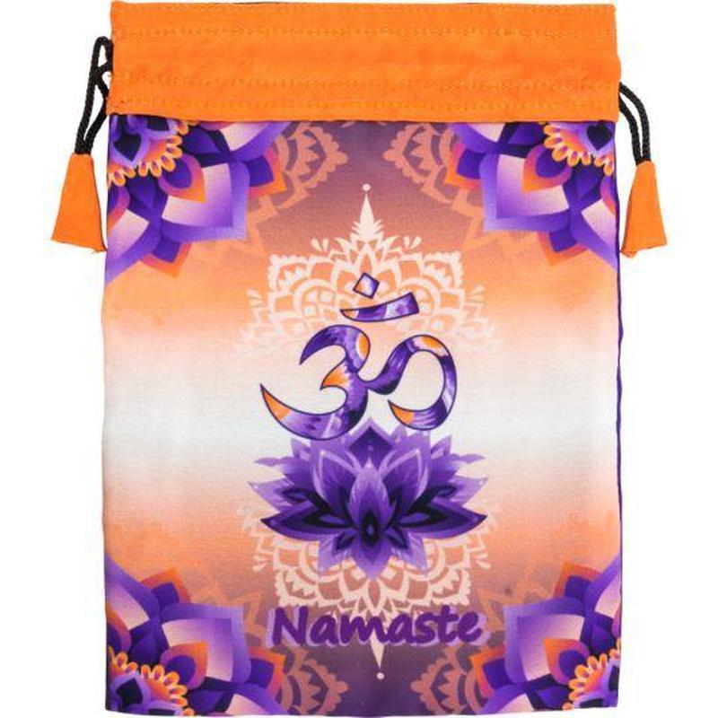 Om Namaste Poly Drawstring Accessory Bag-Nature's Treasures