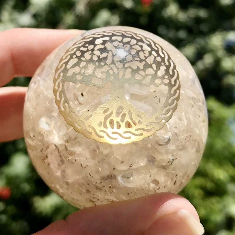 Orgonite Clear Quartz Sphere -Tree of Life- 50mm-Nature's Treasures