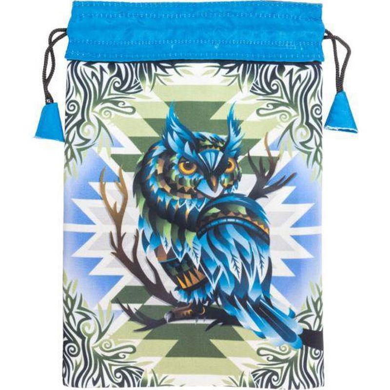 Owl Spirit Animal Poly Drawstring Accessory Bag-Nature's Treasures