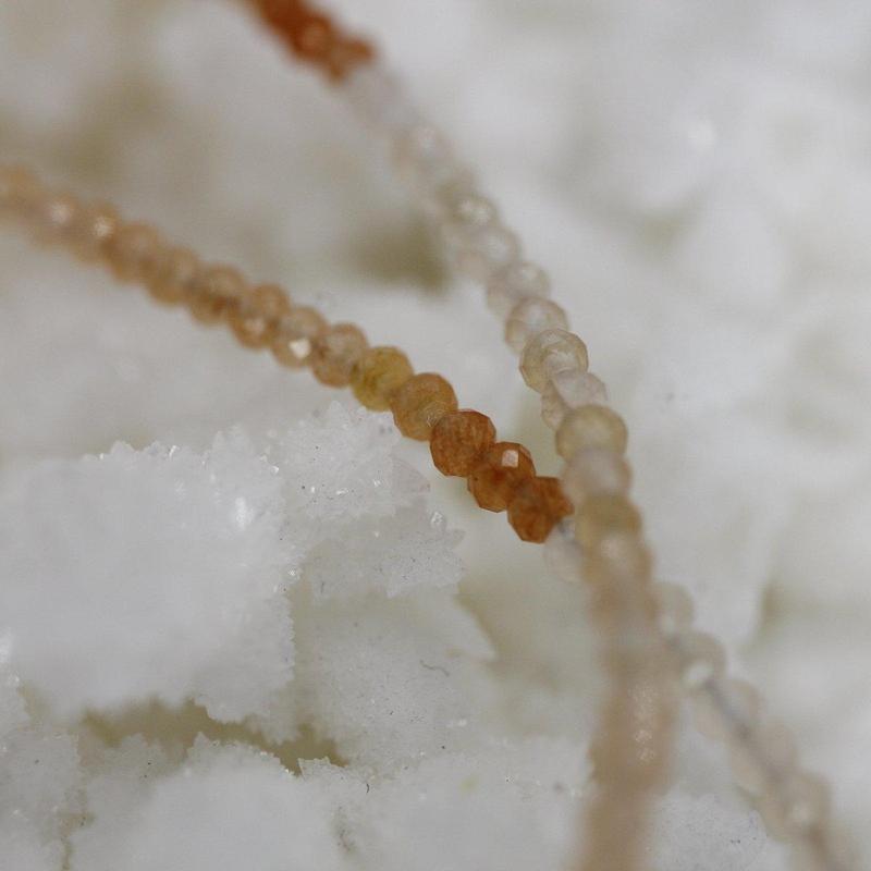 Peach Moonstone Waterfall Dainty Faceted Necklace || .925 Sterling Silver-Nature's Treasures