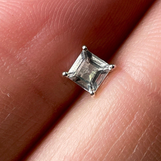 Perfect Petalite Faceted Crystal Stud Earrings | .925 Sterling Silver-Nature's Treasures