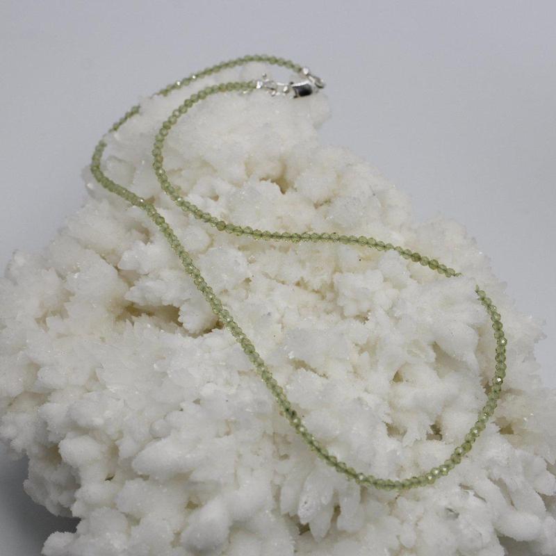 Peridot Dainty Faceted Necklace || .925 Sterling Silver-Nature's Treasures