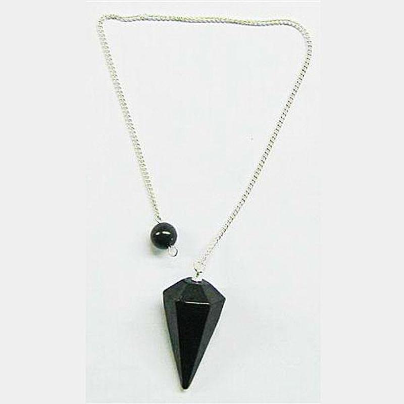 Petrovsky Shungite Faceted Pendulum Karelia, Russia || .925 Sterling Silver-Nature's Treasures