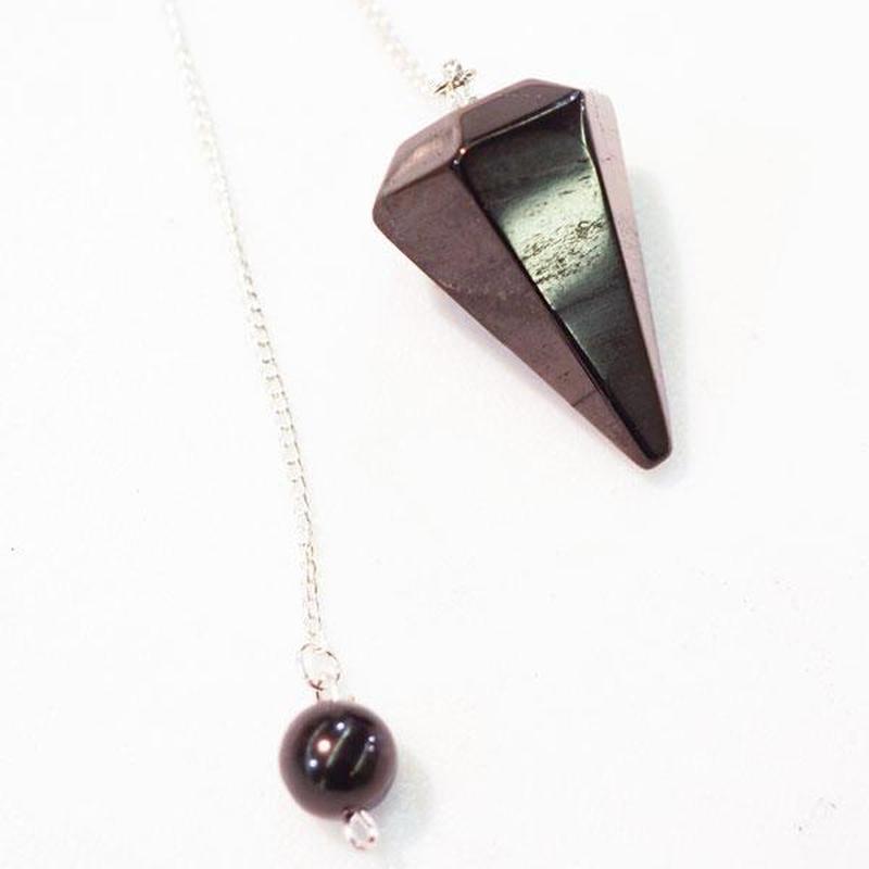 Petrovsky Shungite Faceted Pendulum Karelia, Russia || .925 Sterling Silver-Nature's Treasures