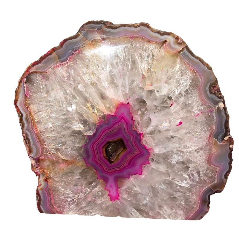 Pink Dyed Agate Lamp