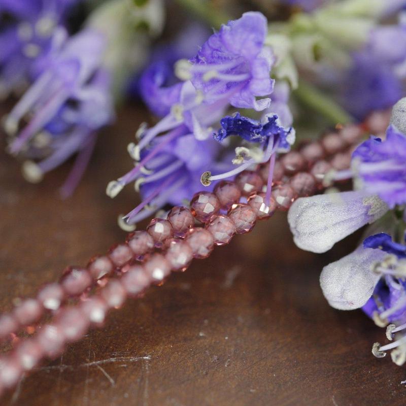 Pink Garnet Dainty Faceted Necklace || .925 Sterling Silver-Nature's Treasures