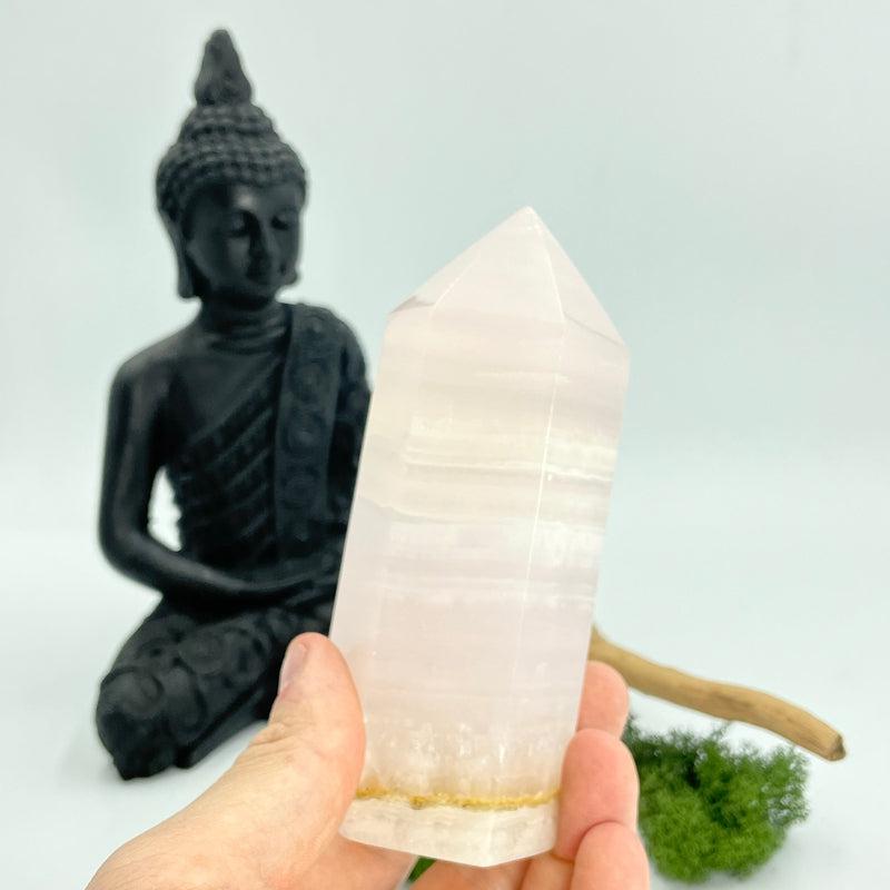 Pink Mangano Calcite Polished Point Tower || Purifying-Nature's Treasures