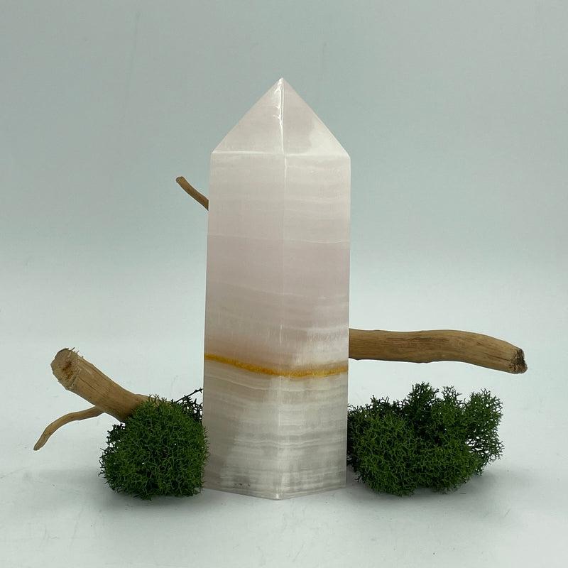 Pink Mangano Calcite Polished Point Tower || Purifying-Nature's Treasures