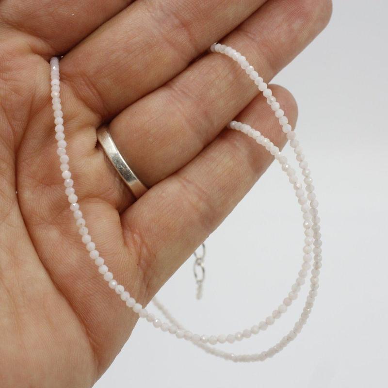 Pink Opal Dainty Faceted Necklace || .925 Sterling Silver-Nature's Treasures