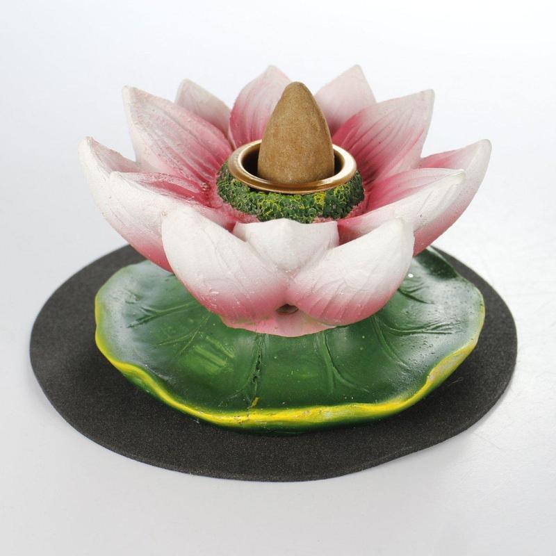 Pink Spring Lotus Back Flow Cone Incense Burner-Nature's Treasures