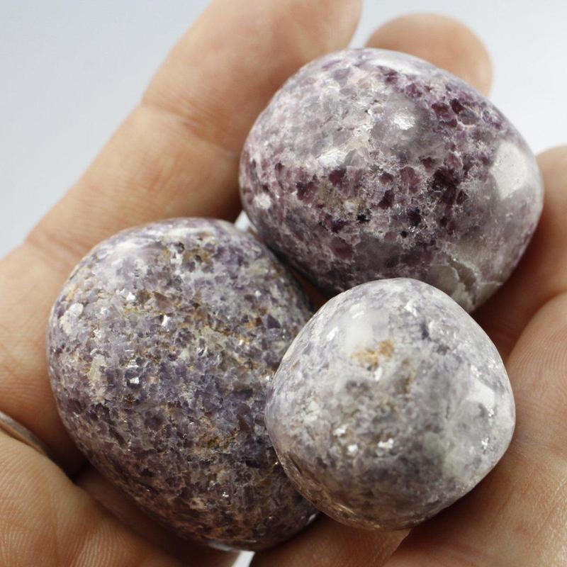 Polished "A" Grade Lepidolite Tumble Stone || Worry Releaser, Clearing Blockages || Peru-Nature's Treasures