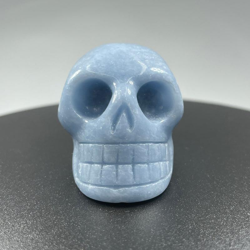 Polished Angelite Crystal Skull Carving || Peru-Nature's Treasures