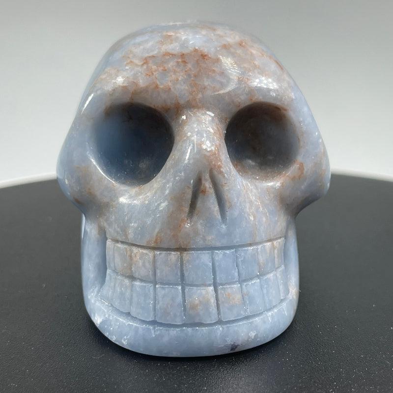 Polished Angelite Crystal Skull Carving || Peru-Nature's Treasures