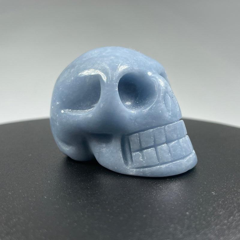 Polished Angelite Crystal Skull Carving || Peru-Nature's Treasures