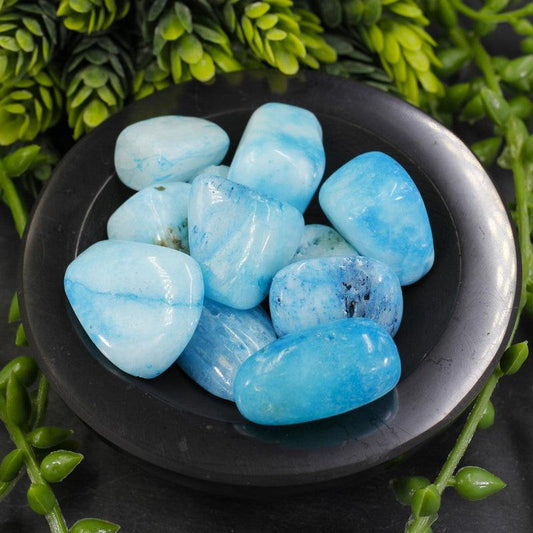 Polished Blue Aragonite Tumble Stone || Stabilizing Ones Energy, Emotional Healing, Psychic Enhancement || China-Nature's Treasures