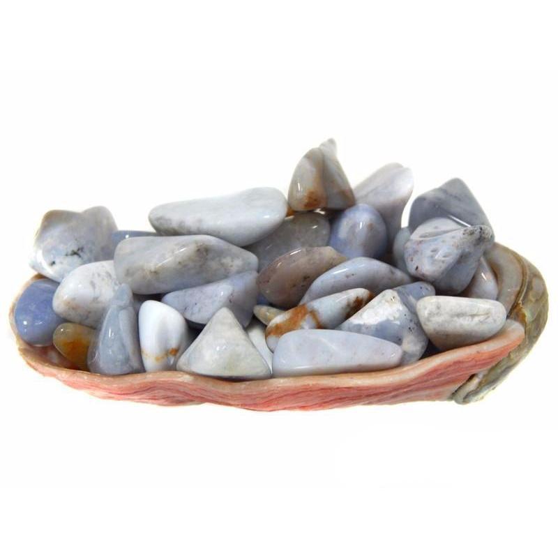 Polished Blue Chalcedony Tumbled Stones || Communication &  Emotional Balance || Brazil