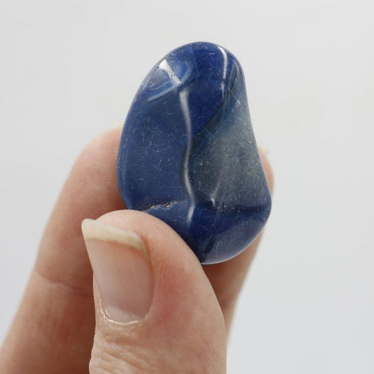 Polished Blue Dyed Agate "B" Grade Tumble Stone || Calmness, Healing, Grounding, Protection || Brazil-Nature's Treasures