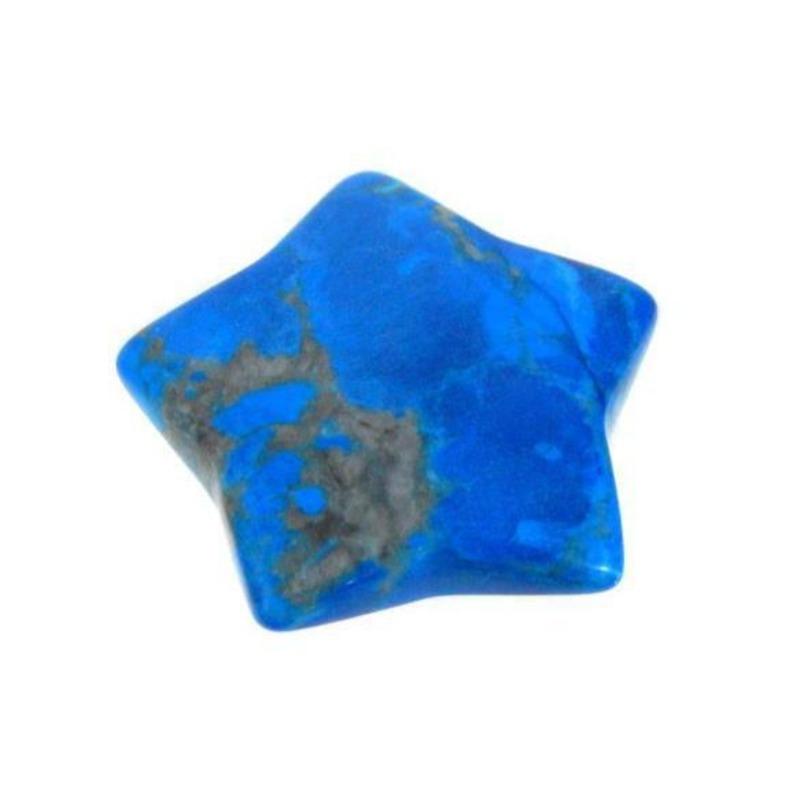 Polished Blue Dyed Howlite Star Carvings || Stress Relief, Awareness || Canada-Nature's Treasures