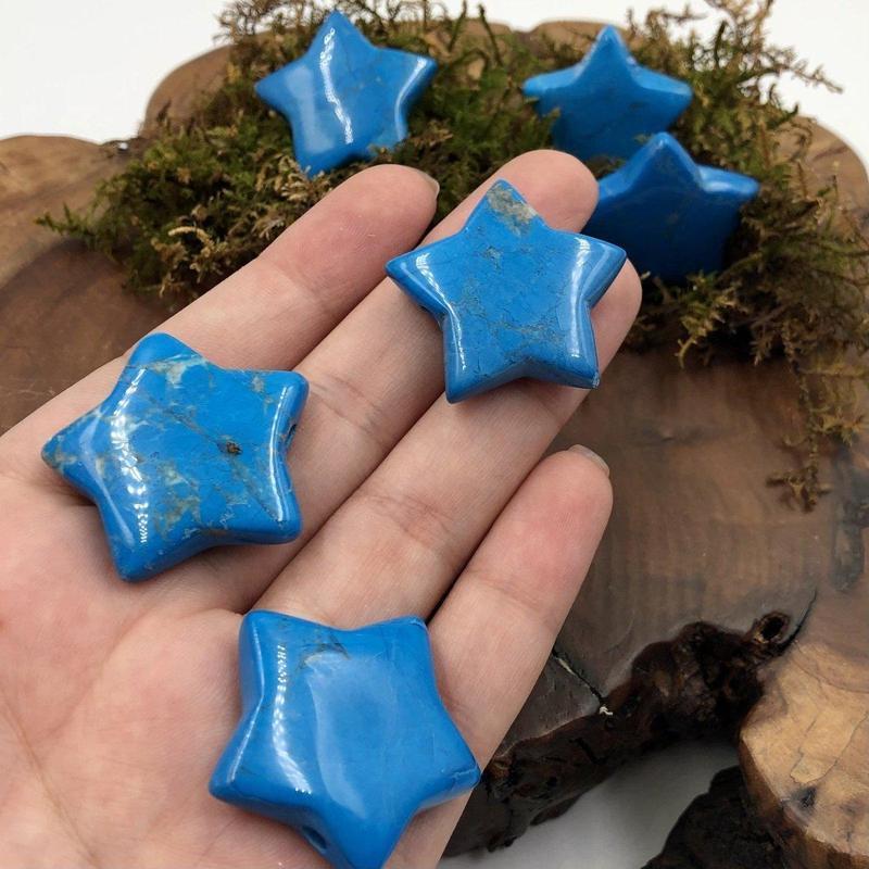 Polished Blue Dyed Howlite Star Pendant || Stress Relief, Awareness || Canada-Nature's Treasures