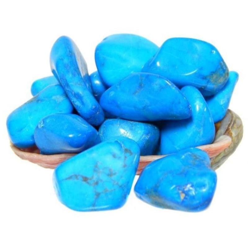 Polished Blue Dyed Howlite Tumbled Stones || Communication & Stress Relief || USA