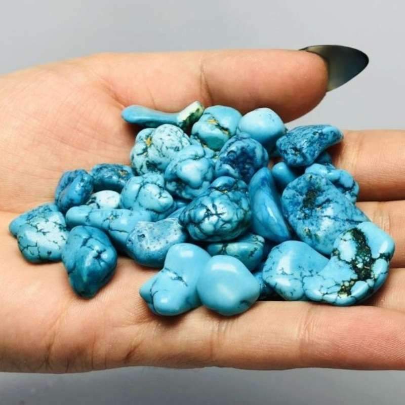 Polished Blue-Dyed Magnesite Tumbled Stones || Self-Reflection & Inner Sight || USA