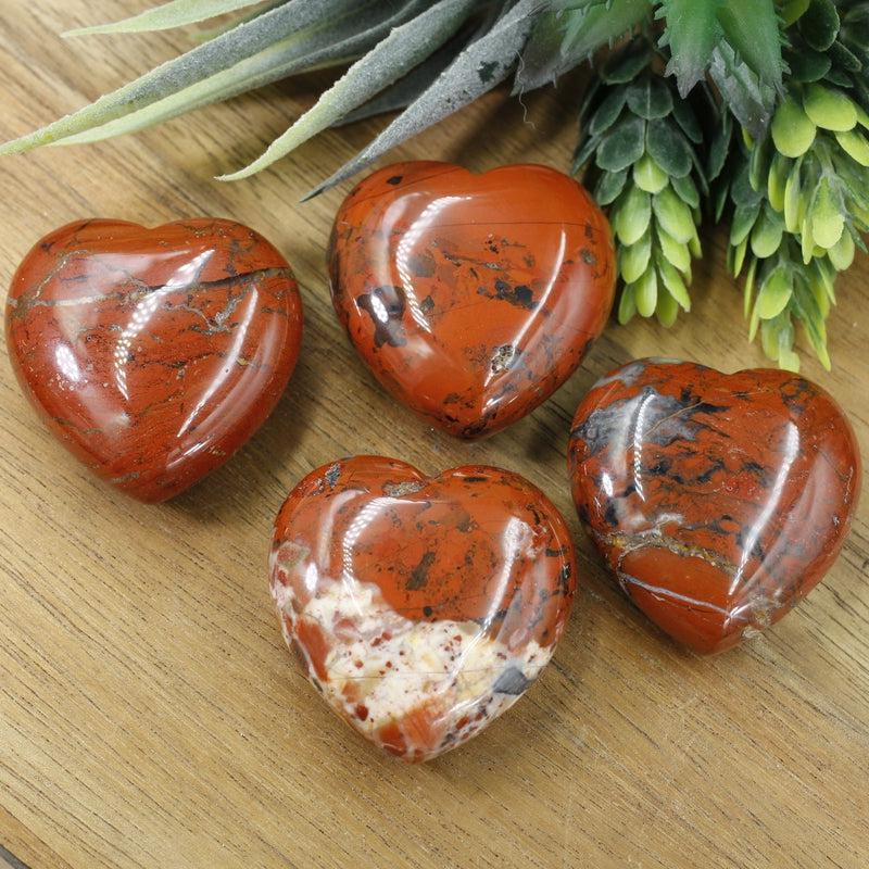 Polished Brecciated Red Jasper Hearts || Grounding, Mental Clarity || China-Nature's Treasures