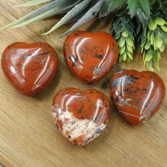 Polished Brecciated Red Jasper Hearts || Grounding, Mental Clarity || China-Nature's Treasures