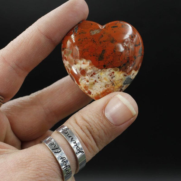 Polished Brecciated Red Jasper Hearts || Grounding, Mental Clarity
