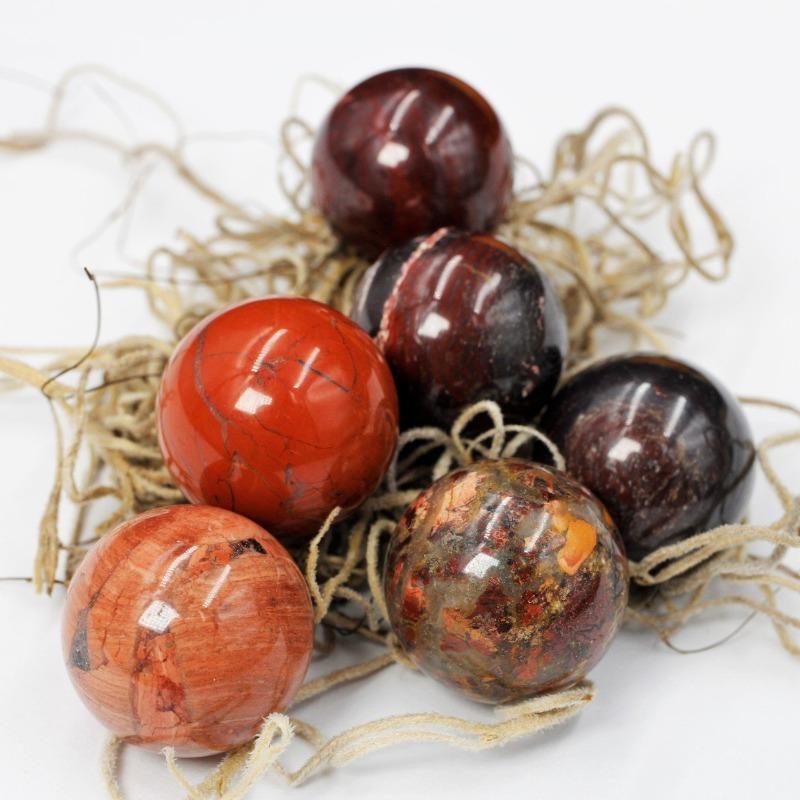 Polished Brecciated Red Jasper Mini Sphere's || Brazil