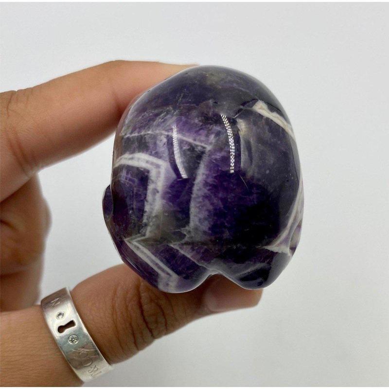 SHOW PRODUCT- Chevron Amethyst Skull Carvings || Brazil-Nature's Treasures