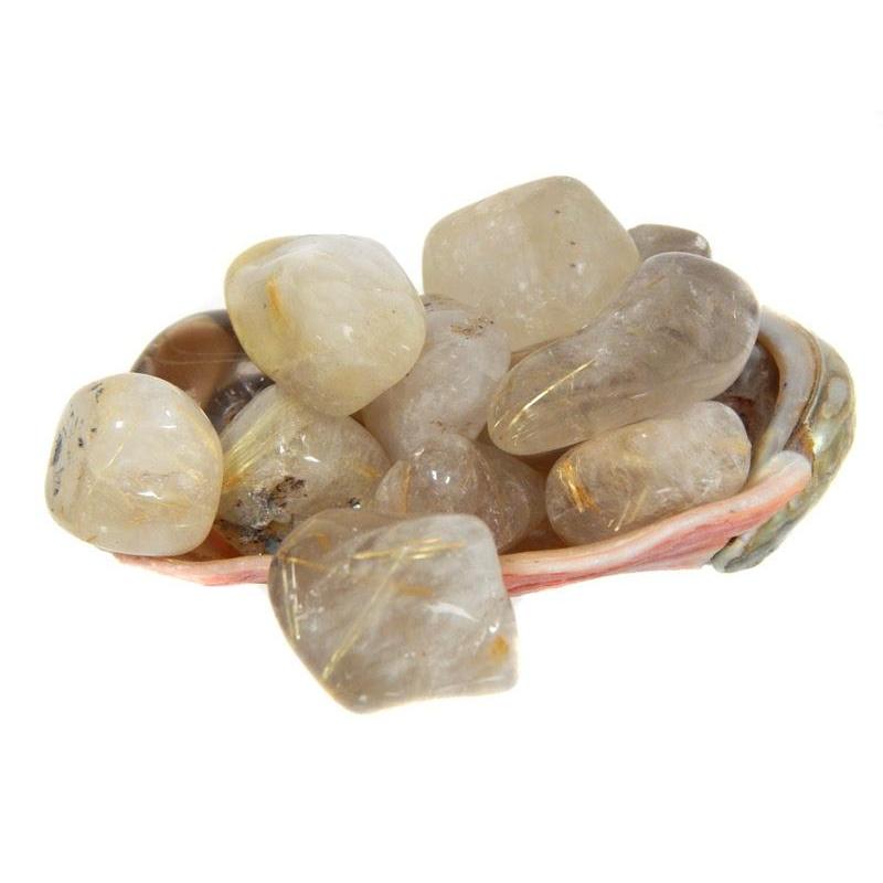 Polished Golden Rutilated Quartz Tumbled Stones || Energy Conduit & Manifestation || Australia