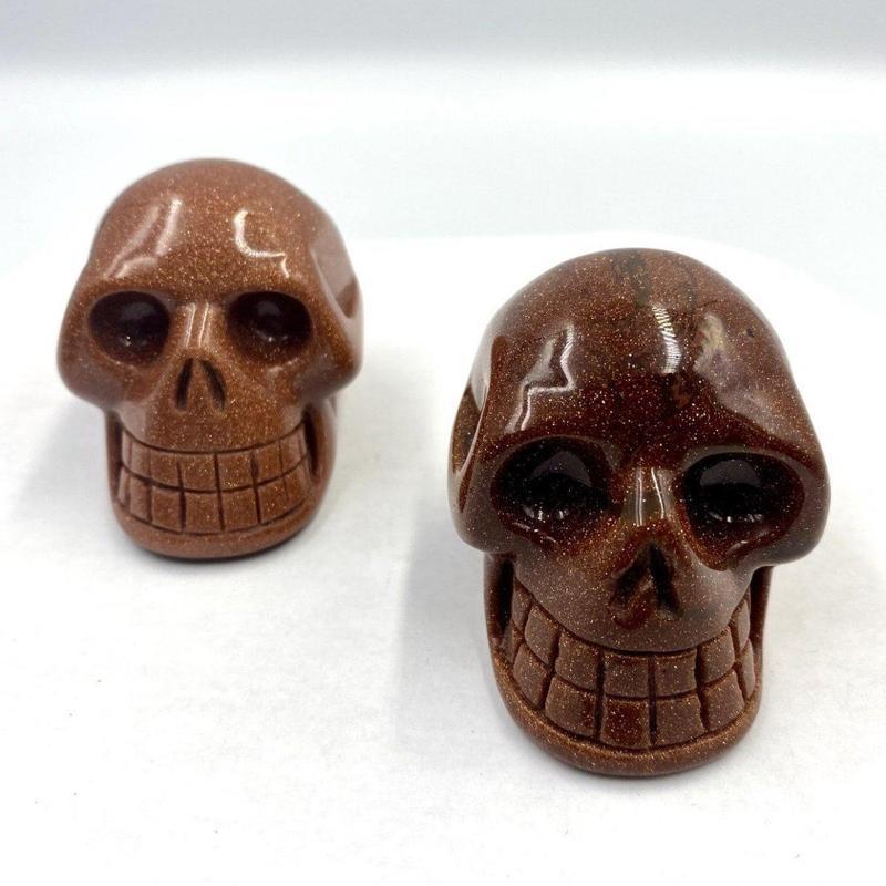 SHOW PRODUCT- Goldstone Skull Carvings || China-Nature's Treasures