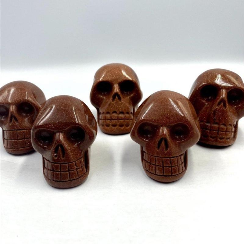 SHOW PRODUCT- Goldstone Skull Carvings || China-Nature's Treasures