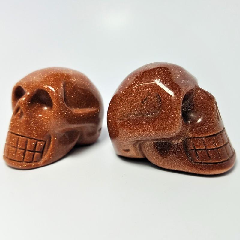 SHOW PRODUCT- Goldstone Skull Carvings || China-Nature's Treasures