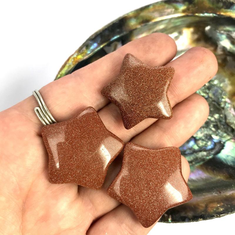 Polished Goldstone Star Carvings || Grounding, Self-Reflection || China-Nature's Treasures