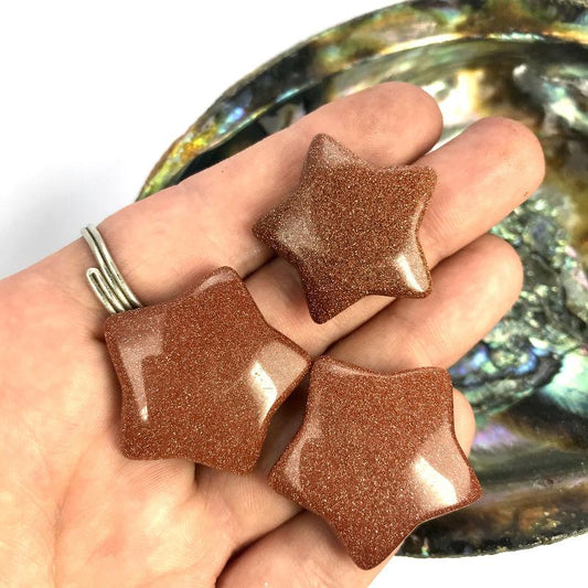 Polished Goldstone Star Carvings || Grounding, Self-Reflection || China-Nature's Treasures