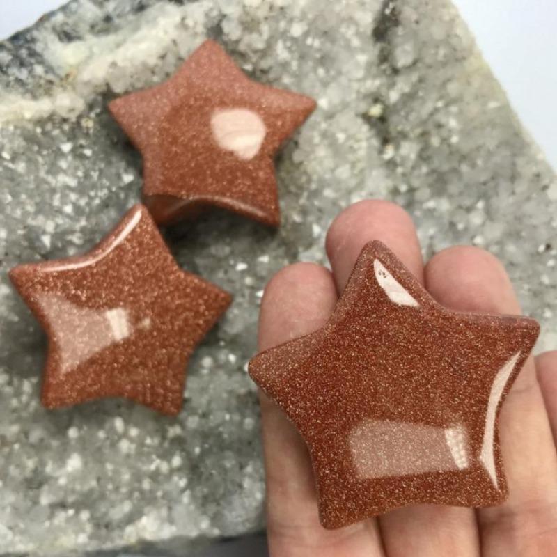 Polished Goldstone Star Carvings || Grounding, Self-Reflection || China-Nature's Treasures
