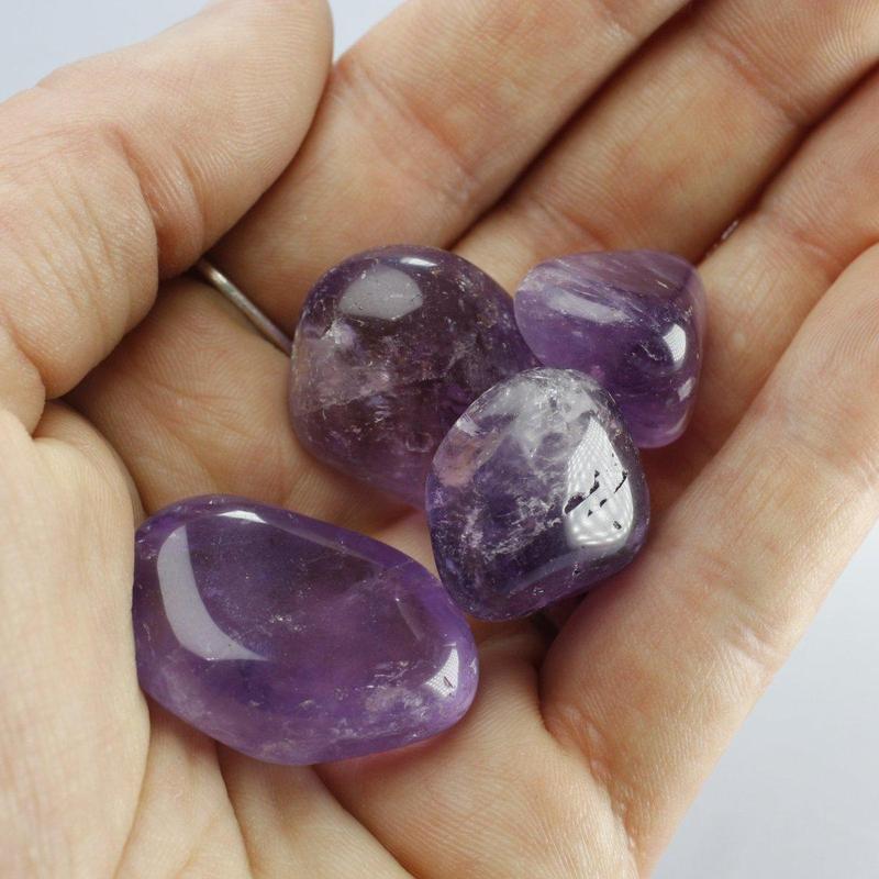 Polished Grade "A" Amethyst Tumble Stone || Anxiety Relief, Protection, Angelic Connection || Brazil-Nature's Treasures