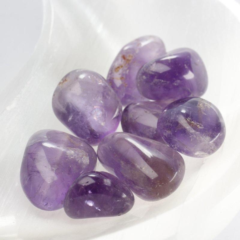 Polished Grade "A" Amethyst Tumble Stone || Anxiety Relief, Protection, Angelic Connection || Brazil-Nature's Treasures